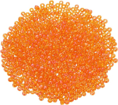 Kralen om te rijgen, 2 mm mini-kralenset voor het zelf maken van armbanden, glazen bugle kralen, Kerstmis voor doe-het-zelf kerstcadeaus, armbanden, sieraden, oranje