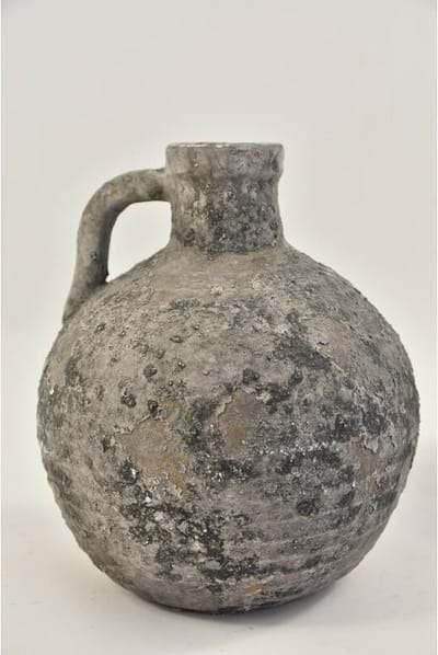 Kruiken En Flessen - Bolkruik ''raw'' Met Oor 26x26x32cm Grey