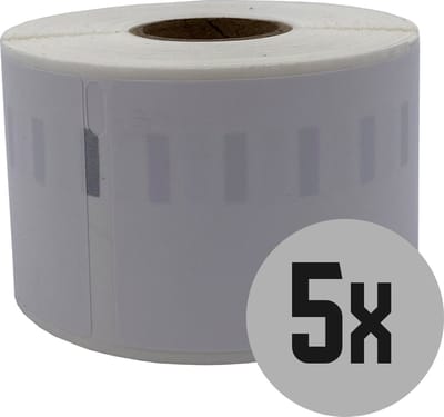 DULA Dymo Compatible labels - Wit - 11356 - S0722560 - Naambadge etiketten - 5 rollen - 41 x 89 mm - 300 labels per rol