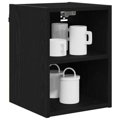 vidaXL - Hangkast - Zwart - Eiken - 30 - x - 29,5 - x - 40 - cm - Bewerkt - hout