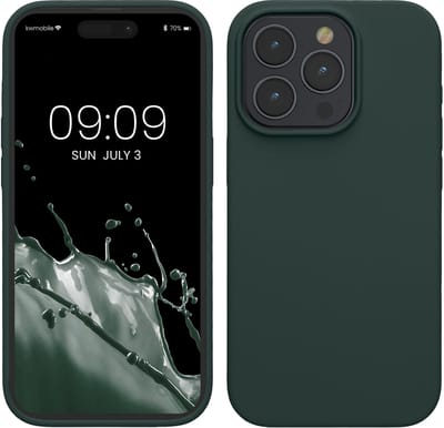 kwmobile Case voor iPhone 15 Pro Max - Slank TPU-Hoesje met Zachte Afwerking - In blauwgroen