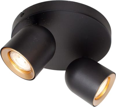 Plafondspot | 20 cm | Solare spots | 2 lichts | GU10 | goud zwart | metaal | moderne accent verlichting