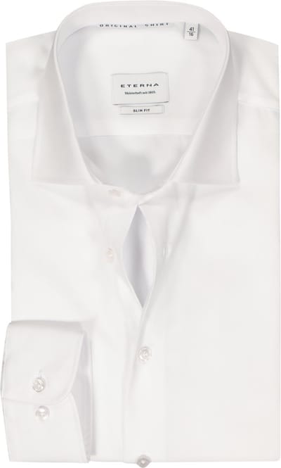 ETERNA slim fit overhemd - popeline - wit - Strijkvrij - Boordmaat: 46 (EU maat: XXL)
