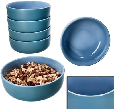 Set van 6 Jasper oceaan blauwe cornflakes kommen - 414370