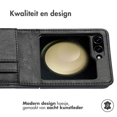 imoshion Hoesje - Geschikt voor Samsung Galaxy Z Flip 6 - Luxe Bookcase flip versie - Zwart