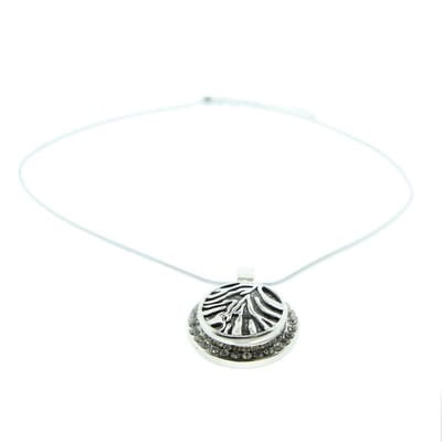 Behave - Ketting met hanger in artistiek design - Zilverkleur - 47 cm + verlengketting