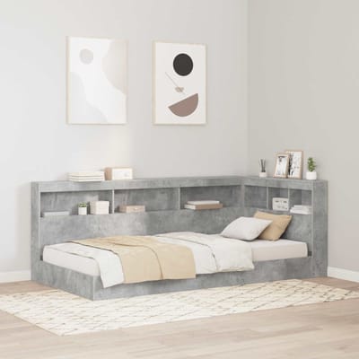 vidaXL - Opberghoofdbord - Beton - Grijs - Bewerkt - hout