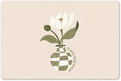 Placemats 45x30 cm - Placemat kunststof - 1 stuk - Bloem - Wit - Vaas - Quote - Borden onderleggers - Decoratie voor op tafel - Keuken tafeldecoratie accessoires - Vinyl onderlegger - Tafelversiering