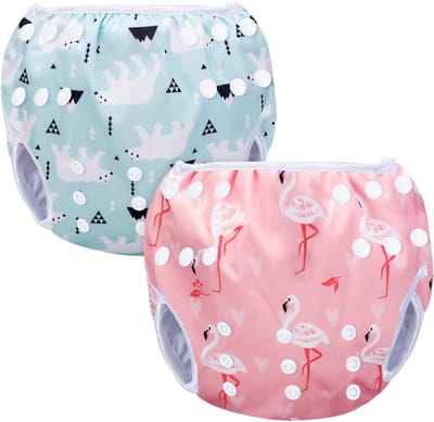 Swiphi® Zwemluier wasbaar - Zwembroekje voor babys - Herbruikbaar - Blauw/Roze