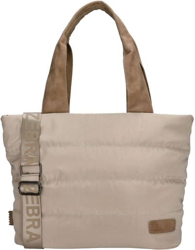 Zebra Elske Shopper - Verstelbare/Afneembare Schouderband - Tussenvak - Praktische indeling - Werktas - Tote Bag - Dames Tas - Lichttaupe