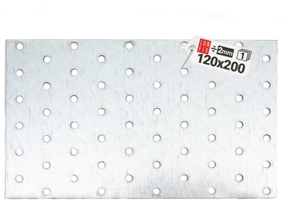 LUN FIX - Flachverbinder 200 x 120 x 2mm - 1 stuk - Lochplaat - Verbindingsplaat - Verbinder - Houtverbinder - Verzinkt