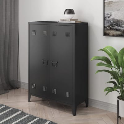 Metalen Kantoorkast 110x75x33 cm - Archiefkast met 2 Deuren en Verstelbare Planken