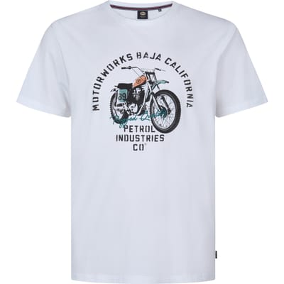 Petrol Industries - Heren T-shirt met print Geyser - Wit - Maat 4XL