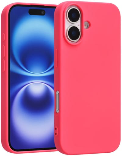 Shockproof Backcover - Liquid Silicone Soft Hoesje - Geschikt voor: iPhone 17 - Felroze