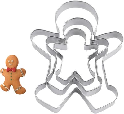 Set van 3 RVS Koekjesuitsteekvormen voor Peperkoekmannetjes - Perfect voor Valentijnsdag, Verjaardagen en Kerstmis