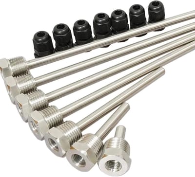 Dompelhuls Temperatuursensor - Beschermbuis - Medium Meten - Roestvrij Staal - 8 x 250 mm - Zilver