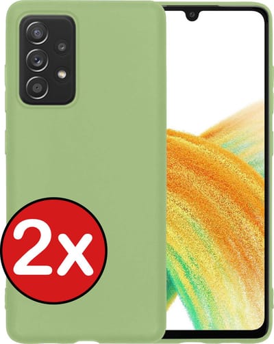 Hoesje - 2 Stuks - Geschikt voor Samsung Galaxy A33 - Sterk & Shockproof - Telefoonhoes - Back Cover - Case Siliconen - Telefoon Hoes - Groen