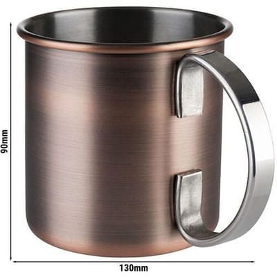 GGM Gastro (6 Stück) Becher - MOSCOW MULE - 450ml - Antik-Kupfer - mit Chrom-Henkel