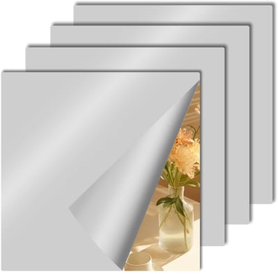 Dailygoods- Spiegeltegels Zelfklevend - 10 Stuks - 20 x 20 cm - 2 mm Dikte - Acryl - Veilig Ontwerp met Afgeronde Hoeken - Spiegelstickers