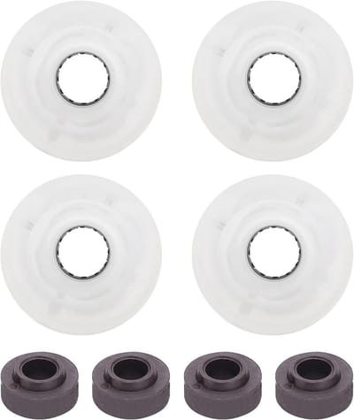 Skateboard Wielen Set - Longboard Cruiser - Soepel Rijden - Hoge Elasticiteit - 60x45mm - Wit