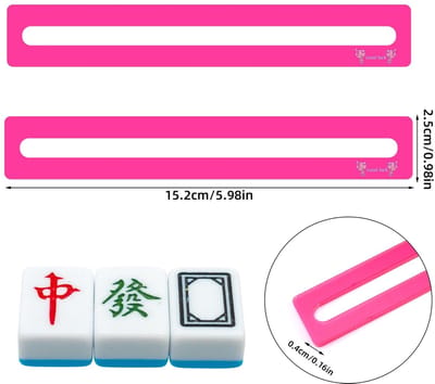 Allecto - Mahjong Line Finder - Gelukskaarten Hulp voor Spelers - Rose Red - Spelletjes accessoires - Perfect voor Mahjong - Ideaal voor spelers - ..