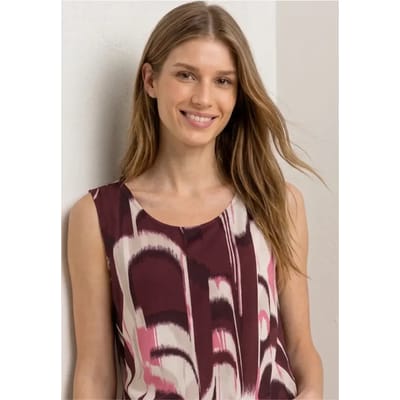 Top met V-hals en elastische zoom
