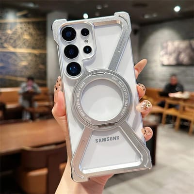 Metalen MagSafe Bumper Telefoonhoes Voor Samsung Galaxy S23 S24 S25 Ultra Aluminiumlegering Magnetische Beugel Anti-Val Beschermhoes For Galaxy S24Ultra