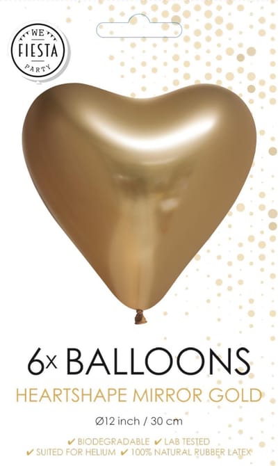 Ballonnen Chrome harten goud (6 stuks)