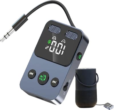 Draadloze Zender Ontvanger - Aux Jack Adapter - Audio Delen - 2-in-1 Functie - 10 Meter Bereik - Grijs