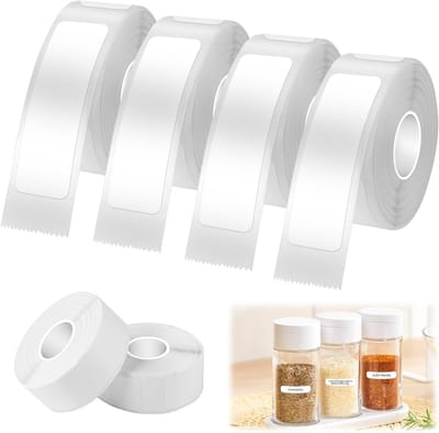 Zelfklevende Thermische Labels - 4 Rollen met 160 Labels per Rol - Waterdicht, Oliebestendig en Geschikt voor Kantoor, School, Keuken en Thuisgebruik - 40x12mm