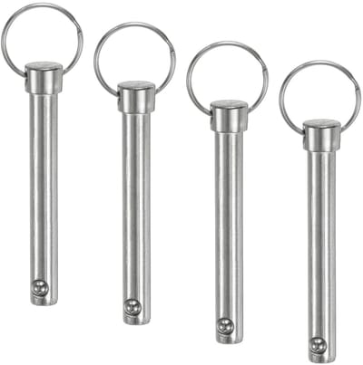 Set van 4 snelsluitpennen, 3/8" [10mm] diameter, 2.83" [72mm] gebruikslengte voor Bimini-top, duurzame bevestigingspennen met totale lengte van 3.15" [80mm]