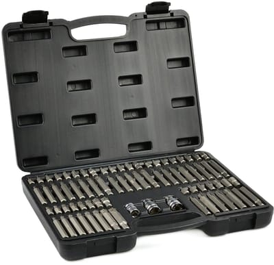 GEKO 75-delige bitset - Torx, spline, hex - CrV staal - Professioneel gebruik