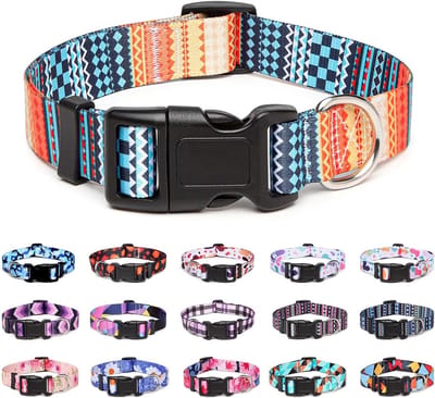 Verstelbare Zachte Nylon Halsband voor Honden en Katten - Geschikt voor Kleine, Middelgrote en Grote Huisdieren (S, Oranje)