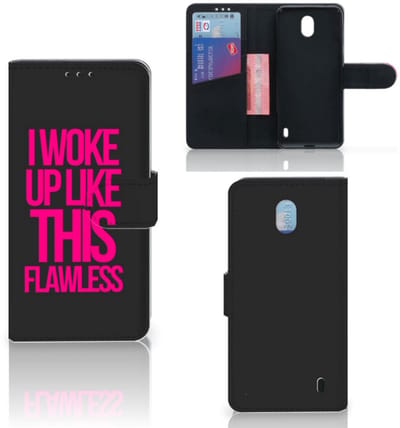 Nokia 1 Plus Hoesje met naam Woke Up - Origineel Cadeau Zelf Maken