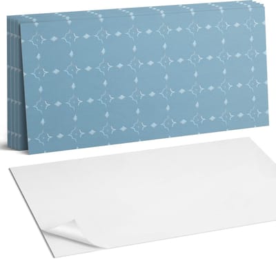 Coloray Plaktegels - Geometrisch ruitpatroon Wandtegel Zelfklevend - 60 cm x 30 cm - Blauw Plaktegels - 6 stuks - Rechthoek PVC Tegels - Plaktegels Keuken - Zelfklevende Vloertegels Badkamer - Vinyl Tegels - Zelfklevende Wandtegels
