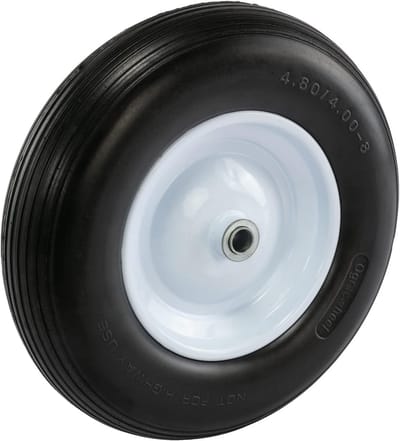 Stevig Rubber Kruiwagenwiel 16 Inch met Lager en 3 Inch Naaf voor Diverse Karren