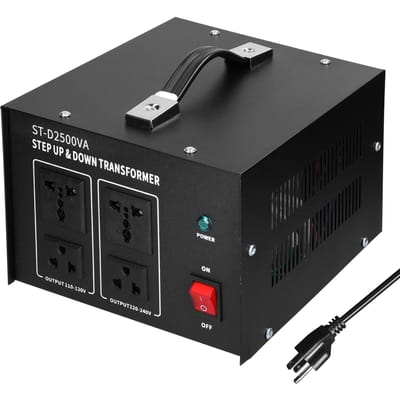 Transformateur élévateur et descendant, convertisseur de tension de taille compacte, 2500VA, appareils électriques portables pour la maison US-plug noir