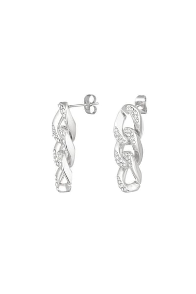 Zilverkleurige Oorbellen - Ketting