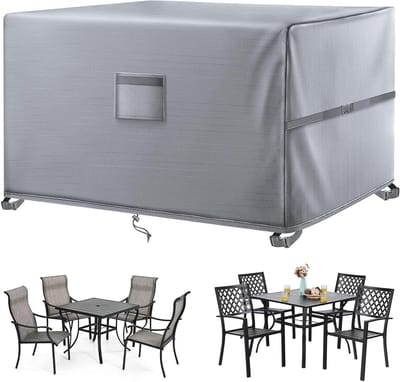Tuinmeubelhoes 180 x 120 x 74 cm - Waterdicht - 420D Oxford-stof - Grijs - Winddicht - Anti-UV