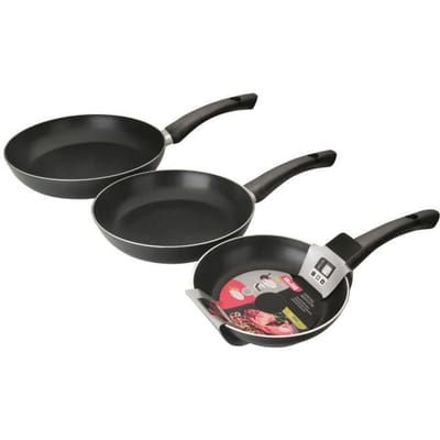 Poêles - IBILI - Indubasic - 18 + 22 + 26 cm - Aluminium - Antiadhésif - Induction