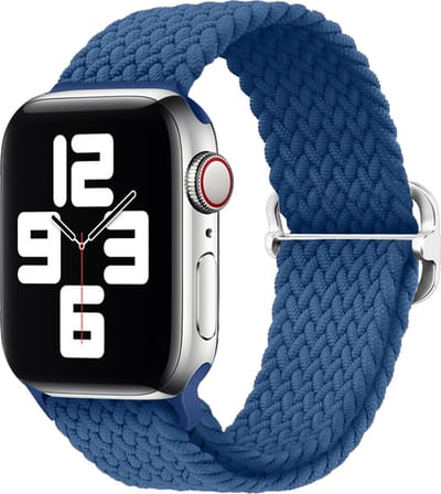 Strap-it Gevlochten smartwatch bandje - geschikt voor Apple Watch Series 1/2/3/4/5/6/7/8/9/10/11/SE/SE2/SE3 - blauw - verstelbaar gevlochten bandje voor iWatch maat: 38 / 40 / 41 / 42mm