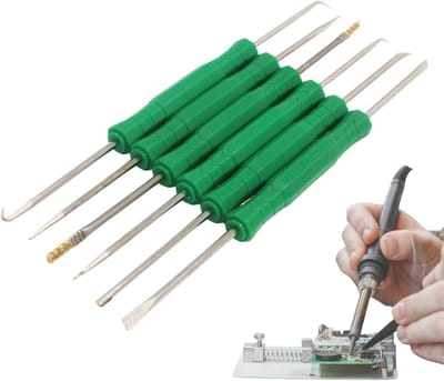 Soldeerhulpset - Reparatiegereedschap - Elektronica Reparatie - 6-in-1 Functies - 6-delig - Grijs