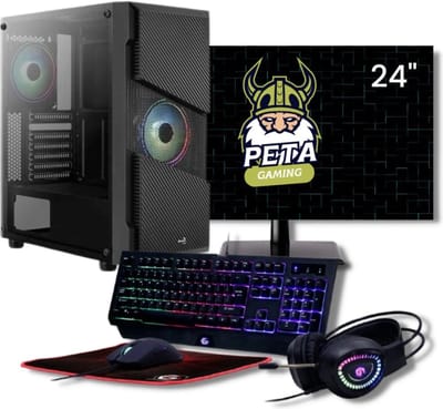 peta Gaming Set - Ryzen 7 5700G - 16GB RAM - 1.0TB M.2 SSD - Nvidia GeForce RTX 5050 8GB - WiFi - Windows 11 Pro (GamePC + 24" FullHD monitor + toetsenbord + muis)