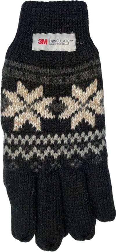 Dames handschoenen winter - Thinsulate voering - Noors motief zwart - One size