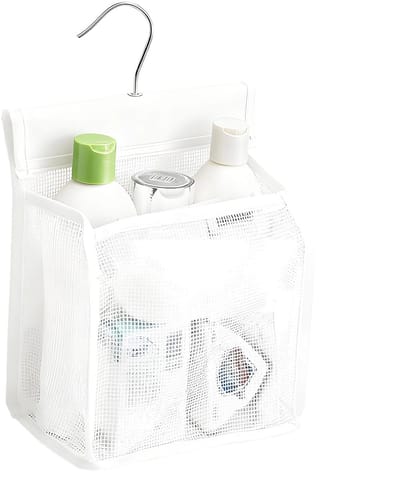 Wasknijperzak, wasknijperzak om op te hangen, clipzak, herbruikbare knijperzakken, wasknijpers, met een S-haak, voor huis en tuin, wit