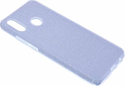 Ntech Hoesje Geschikt voor Huawei P Smart 2019 Zilver Glitter TPU Back Cover Hoesje