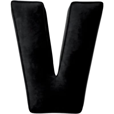 Kussen letter v Yellow Tipi Posh Velvet