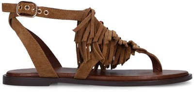 Manfield - Dames - Taupe suède slippers - Maat 36