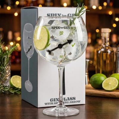 NTH products- Gin Glas 730 ml - XXL Cocktailglas - Spin for Gin Spel - Partyglas voor Gin Tonic - Cadeau-idee voor Ginliefhebbers - Draaimechanisme