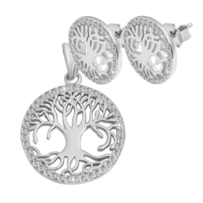 AKZENT Akzent dames-sieradenset "Majara" van 925 Sterlingzilver, gerhodineerd, sieradenset